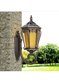 Đèn tường LIOME đồng kính cổ điển trang trí cột cổng, hành lang, ban công sang trọng - kèm bóng LED (821).