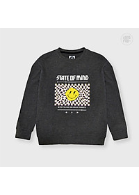 Bộ dài tay bé trai BIGFOX - MISS MEOW size đại, bộ thu đông cho bé phong cách Âu Mỹ hình in Mặt cười 41- 56kg QATE