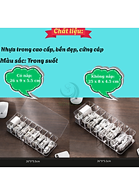 Hộp Nhựa Trong Suốt Đựng Cáp Sạc & Phụ Kiện - Hộp Chia Ngăn Đa Năng Lưu Trữ Dây Sạc- Hộp Đựng Dây Cáp Mini Có Nắp Đậy- Hộp Nhựa Trong Suốt Đựng Đồ Công Nghệ- Hộp Lưu Trữ Dây Điện, Củ Sạc, Văn Phòng Phẩm