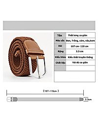 Thắt Lưng Co Giãn U863 US ARMY, Mặt Khóa Truyền Thống Chất Liệu Thép Sáng Bóng Không Ghỉ Thiết Kế Thời Trang, Dùng Cho Cả Nam Và Nữ- HÀNG CHÍNH HÃNG