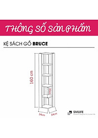 Giá sách đẹp trang trí gia đình SMLIFE Bruce