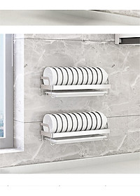 Kệ để chén đĩa đa năng dán tường inox 304 Hobby home decor KCD