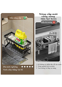 Kệ đựng đồ rửa chén bát PaKaSa có giá để giẻ rửa chén trên bồn có khay hứng nước nghiêng thép không gỉ - Hàng chính hãng