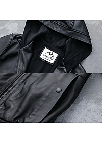 Áo khoác da nam có nón chống thấm nước SITAKI cao cấp AD29