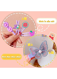 Set 14 kẹp tóc mái nhiều màu dễ thương cho bạn gái