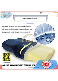 Gối ngủ cao su non HT SYS - Ruột gối Memory Foam công nghệ Nhật Bản - Gối giúp ngủ nhanh , chống mỏi vai gáy - Mang đến giấc ngủ ngon cho mọi nhà