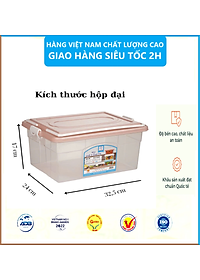 Hộp lạnh 2 quai Việt Nhật 3 size, Hộp đựng thực phẩm, bảo quản thức ăn , Hộp đựng đồ đa năng có quai xách tiện lợi - Hàng Việt Nam