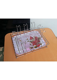 Khay úp ly inox Thái Long cao cấp 25 x 33 x 17 cm - kèm khay phíp đựng nước