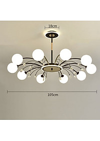 Đèn chùm GIESY kiểu dáng sang trọng, hiện đại trang trí nhà cửa cao cấp loại 10 bóng - kèm bóng LED chuyên dụng.