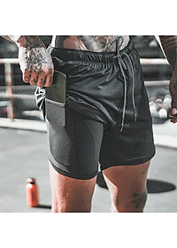 Quần Đùi Gym Nam 2 Lớp - Lót Quần Legging, Quần Short Thể Thao, Quần Legging Nam Liền Quần Đùi Tập Gym Nam SZone SQ516
