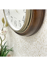 Đồng hồ Rhythm CMH722CR06 Kt 32.0 x 7.0cm, 1.15kg Vỏ gỗ. Dùng Pin.