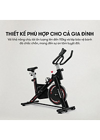 Xe đạp tập thể dục tại nhà Kingsport BK-5806, tích hợp đồng hồ thông minh đo nhịp tim và các thông số khi tập luyện, cân nặng phù hợp từ dưới 70-75kg