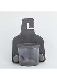 Móc Treo Đa Năng Có Hộc Đựng Ly Trên Ô Tô CIND BO-L021 Bằng Kim Loại Bọc Da Lộn Màu Xám Sang Trọng Cho Nội Thất Xe - Nhập Khẩu Chính Hãng