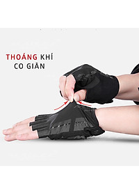 Găng tay xe đạp hở ngón, nửa ngón đệm chống sốc 2 lớp S191 thoáng khí lau mồ hôi, chống trơn trượt Cycling Mai Lee