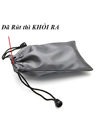 Túi rút đựng tai nghe cáp sạc 15x10 cm (Xám đen) - Hàng chính hãng