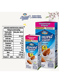 Thùng Sữa Hạt Hạnh Nhân ALMOND BREEZE Không Đường 946ml x 12 Hộp