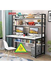 Bàn làm việc, bàn học khung sắt mặt gỗ BKS05 - Nội thất lắp ráp Viendong Adv