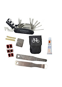 Túi Vá Săm Lốp Xe Đạp Sửa Chữa Đa Năng 10 in 1 Mini Khẩn Cấp (Bản nâng cấp có túi và Thanh nạy bằng kim loại) MaiLee