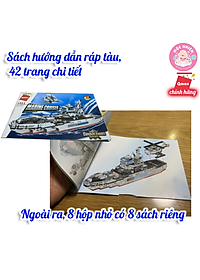 Đồ chơi lắp ráp, xếp hình tàu chiến Qman 1411 cho bé trai - Tàu tuần dương biển (700 mảnh ghép)