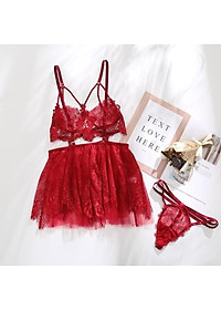 Q30 Đồ ngủ cosplay xuyên thấu  - Váy ngủ sexy gợi cảm - Đầm ngủ hai dây sexy