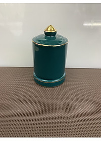 LỌ ĐỰNG TĂM BÀNG SỨ CAMELIA  MÀU XANH CỔ VỊT CAO CẤP - ANTH417