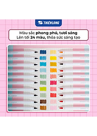 Bút lông 5/12/24 màu Cotton Candy - Hygee - Blooming - Cherry Blossom đầu Brush Thiên Long Colokit