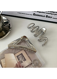 Kẹp tóc kim loại hình học - kẹp tóc tam giác - kẹp tóc gợn sóng phong cách vintage - kẹp tóc càng cua thời trang mẫu mới phong cách Hàn Quốc