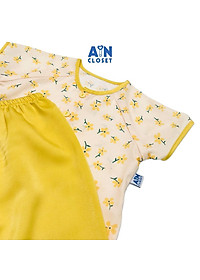 Bộ quần áo bà ba dài tay ngắn bé gái họa tiết Hoa vàng lụa - AICDBGD1T3RO - AIN Closet