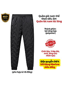 Quần gió lót lông QD2 ấm áp thời trang cho nam, Quần nỉ jogger lót lông QD1 sang trọng và dày dặn D Danido