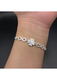 Vòng Tay , Lắc Tay Nữ Bạc 925 Cỏ 4 Lá Đính Đá May Mắn BẠC HIỂU MINH LTU434