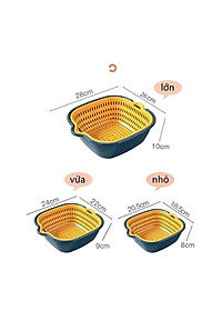Sét Rổ 6 Món Chất Liệu Nhựa Cao Cấp, Bộ Rổ Kèm Chậu Đựng Đồ Đa Năng - Hàng loại 1.  Chính Hãng MINIIN