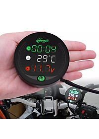 Đồng hồ báo giờ xe máy 3in1 CTR, báo nhiệt độ, vôn ắc quy mẫu mới loại tốt gắn các loại xe hàng cao cấp, phụ kiện xe máy