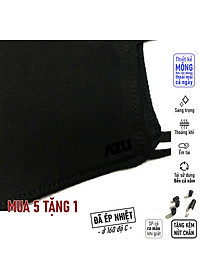 Khẩu trang vải Azumikichi màu đen, khẩu trang thời trang cao cấp sang trọng