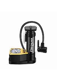Bơm mini đạp chân - Bơm đa năng - Bơm được xe đạp, xe máy, các loại bóng, phao có đồng hồ đo áp suất - Tặng kim bơm các loại - Chính Hãng