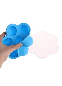 Silicone Infant Breast Milk Freezer Tray Weaning 7 Grids w/ Lid Crisper Ice Mould for Vegetable & Fruit Purees