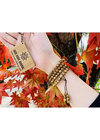 Vòng tay trầm hương tràng 108 hạt Tốc SƠN MỘC HƯƠNG tặng 1 mốc khóa SMH