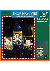 Dây Treo Đèn LED 3D Hình Cây Thông, Chuông Trang Trí Giáng Sinh, Noel - Chính Hãng NAVIVU