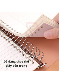 Bìa sổ tay bìa nhựa / Bìa gáy còng có thể thay lõi, ruột sổ  nhiều size A5-B5-A4 