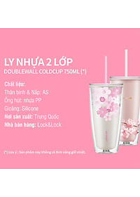 Ly Nhựa 2 Lớp LocknLock Double Wall Cold Cup Cherry Blossom 750ml HAP509