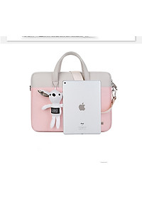 Túi chống sốc dành cho laptop macbook kèm gấu bông siêu cute đáng yêu