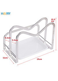 Kệ để thớt nắp vung 2 ngăn dán tường inox 304 Hobby Home Decor TT08