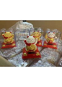 Mèo Thần Tài Ôm Hũ Vàng, Túi Vàng Vẫy Tay Dùng Pin Năng Lượng Mặt Trời - HENRYSA