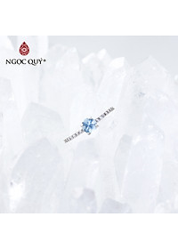 Nhẫn bạc nữ đá Topaz mệnh thủy, mộc - Ngọc Quý Gemstones