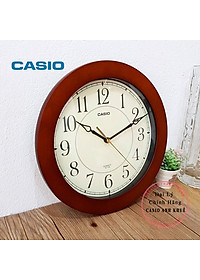 Đồng Hồ Treo Tường Casio IQ-126-5DF Vỏ Gỗ,  Kim Trôi Im Lặng
