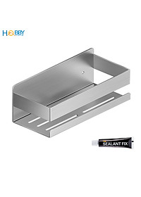 Kệ đựng đồ phòng tắm inox 304 xước dán tường Hobby home decor KCNX có keo dán