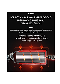 Lồng cơm giữ nhiệt, hộp cơm văn phòng Mitomo LCH-7086, cặp lồng chia 3 ngăn chất liệu inox 304