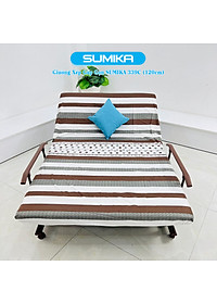 Giường xếp gọn cao cấp SUMIKA 339C, chiều rộng 120cm, khung thép, có bánh xe di chuyển