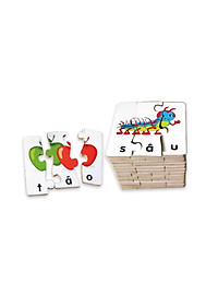 Đồ chơi gỗ Bộ ghép hình học chữ Tiếng Việt | Winwintoys 65442 | Phát triển trí tuệ và làm quen mặt chữ