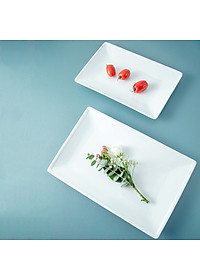 Khay chữ nhật Đĩa sứ hình chữ nhật cao cấp Long Phương