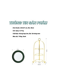Đĩa bánh 3 tầng trang trí để bàn ăn MORANDI SILK GOLD
